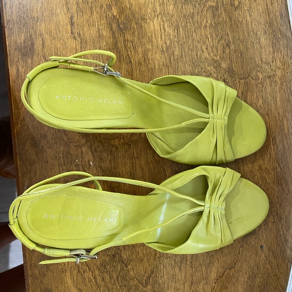 ANTONIO MELANI Shoes - ANTONIO MELANI Lime Green Open-Toe Slingback Sandals